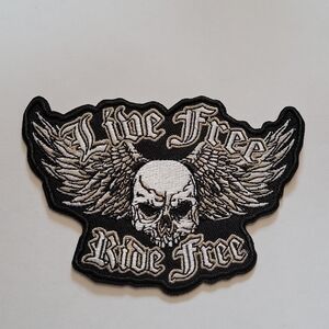💀NEW 💀 Live Free Ride Free Skull Patch